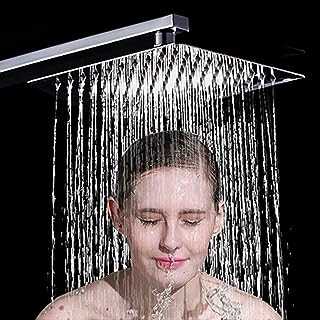 Large Square Rain Shower Head 304 Stainless Steel Ultra Thin Powerful High Pressure Top Spray Bathroom Rainfall Showerhead (10inch)