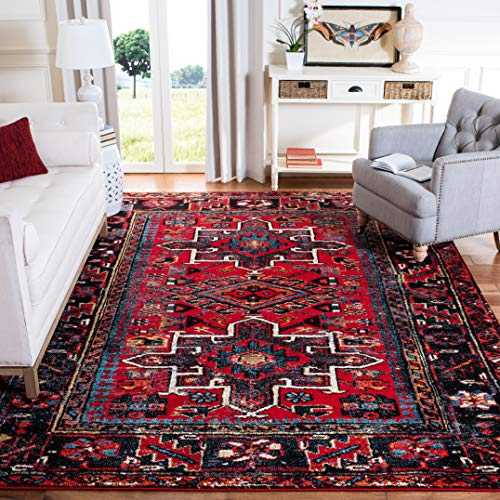 Safavieh Vintage Hamadan Collection VTH211A Traditional Oriental Antiqued Persian Area Rug, 3' Square, Red/Multi