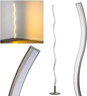 LED Standard lamp Dillon Made of Metal - Curvy Design - Floor Light for Bedroom, Lounge, Dining - Retro Floor luminaire with Integrated LED - 3000 Kelvin - 1000 Lumen