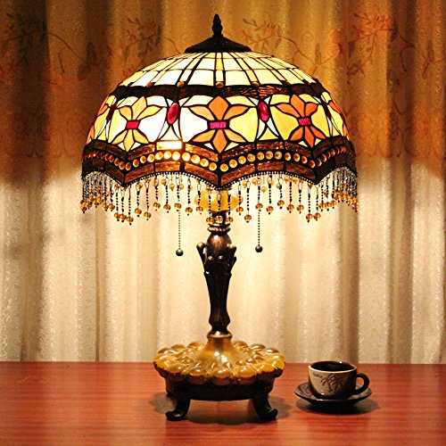 16 Inch Baroque Pendant Tassel Vintage Pastoral Luxury European Tiffany Table Lamp Desk Lamp Bedside Lamp