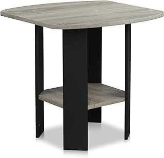 FURINNO End Tables, Wood, French Oak Grey/Black, one size