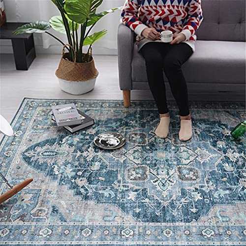 Collection Traditional Area Rug, Non-Slip Distressed Vintage Persian Oriental Area Rug, for Contemporary Living Room & Bedroom Area Rug,Blue,200cm*300cm