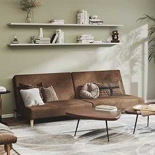 2 Seater Sofa Bed Brown Fabric