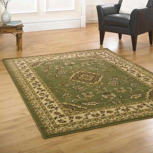 Large Classic Oriental Persian Style Floral Traditional Rug/Mat, Green - 120 x 170cm