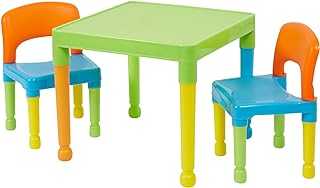 Liberty House Toys Children's Multi-Coloured Table & 2 Chairs Set, Multicoloured, 51x51x43.5 cm