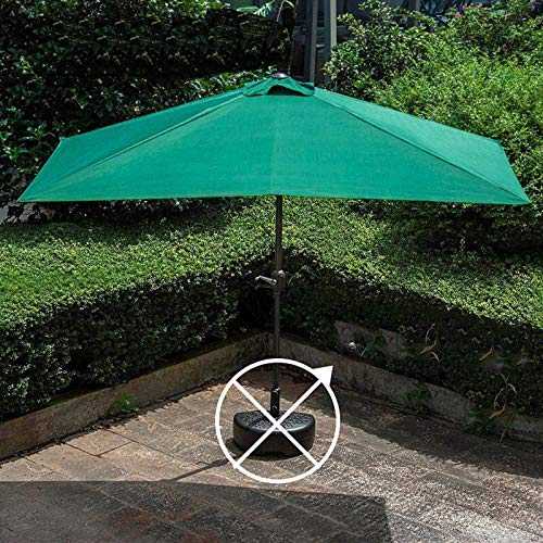 KUWD Balcony Half Parasol Umbrella, Half Square Parasol, for Outdoor, Terrace, Garden, Courtyard, 2.5×1.2M