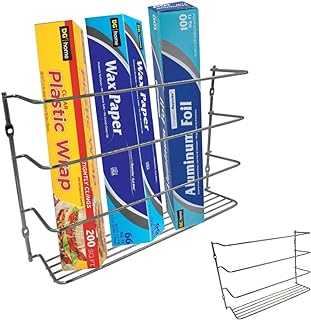 Evelots Wrap/Pan Organizer Rack-Door/Wall Mount-Plastic/Foil Paper-Chrome-Set/2