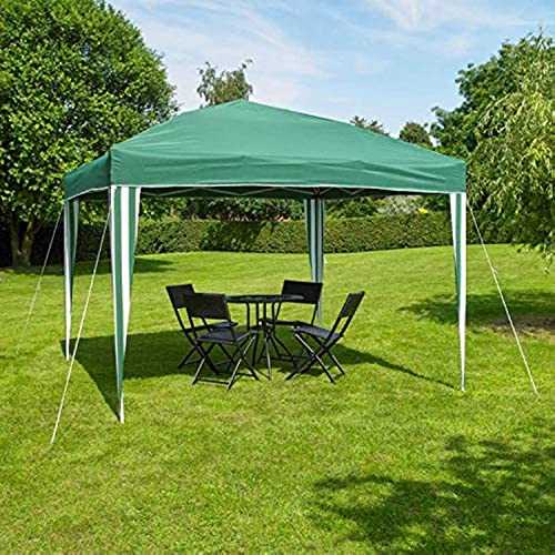 3m x 3m Outdoor Pop Up Garden Green & White Gazebo Party Tent, Waterproof & Anti-UV Heavy Duty Marquee Sun Shade Powder Coated Steel Frame