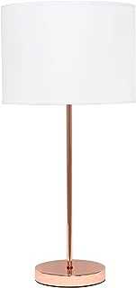 Simple Designs Table Lamp, 40 W, Rose Gold and White