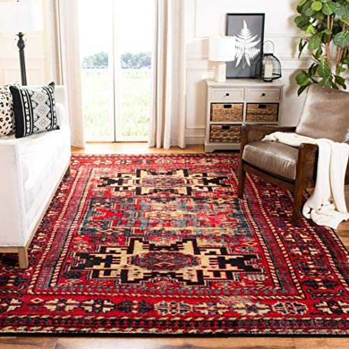 Safavieh Vintage Hamadan Collection VTH213A Red and Multi Area Rug, 9 x 12 Inches
