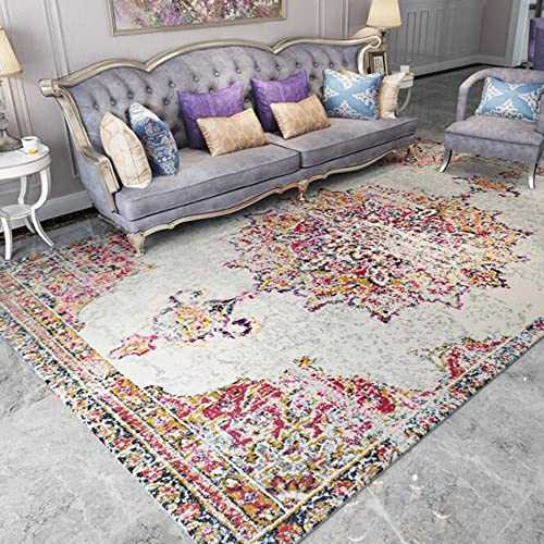 XIAOLIN Persian Oriental Area Rug Traditional Medallion Boho Vintage Small Carpet Low-Pile Bedroom Living Room Entryway Washable (Color : 01, Size : 80x120cm)