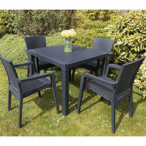 Outdoor Patio Furniture Set 4 Chairs Table Garden Coffee Bistro Set Rattan Style
