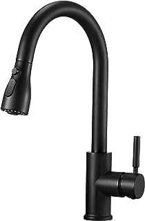 Kitchen Taps with Pull Out Spray Single Lever Black Pull Out Kitchen Mixer Tap 360 Swivel Spout Matte Black Pull Down Kitchen Sink Tap Mixer with Pull Out Hose 3 Way
