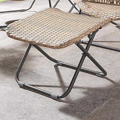 Dawsons Living Faux Rattan Footstool - Conservatory Garden Patio and Decking Lounge Furniture (Clay Footstool)