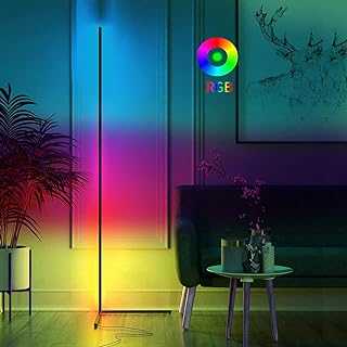 imodomio Corner Led Floor Lamp Dimmable with Remote Control, Color Changing Light Column RGB Color Temperatures Corner Llamp and Brightness Continuously Dimmable Floor Lamp (150cm Floor Lamp)
