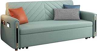 HMBB Fabric Sofa Bed 3 Seater Sofa Bed Modern Convertible Sofa Bed Folding Loveseat Sleeper Storage Couches for Apartment Living Room Furniture,Green (Size : 1.5M)