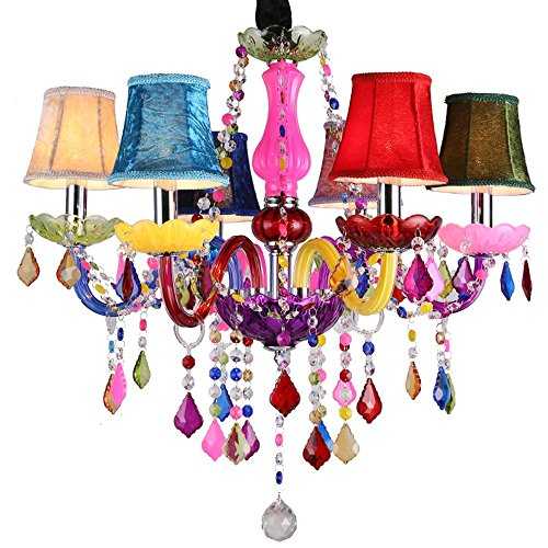 WOF 6 Light Dual Mount Chandelier Marie Therese White, Chrome, Multi Coloured, Acrylic Bedroom Living Room Ceiling Light Litecraft … (Multi Coloured)