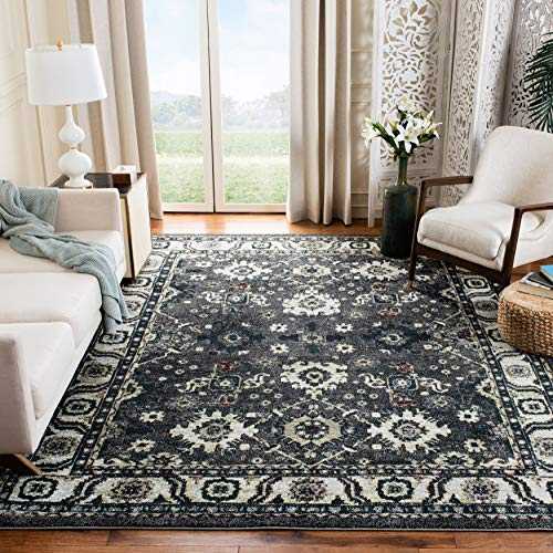 Safavieh Vintage Hamadan Collection VTH214M Oriental Traditional Persian Non-Shedding Stain Resistant Living Room Bedroom Area Rug, 8' x 10', Dark Grey / Ivory