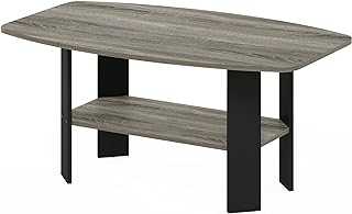 Furinno Simple Design Coffee Table, Side Table, French Oak/Black