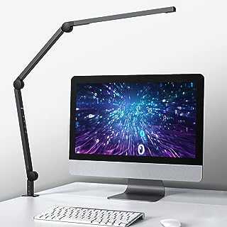 EYOCEAN Desk Lamp, LED Desk Lamp with Clamp Eye-Care Desk Lamp for Home Office Dimmable High Brightness&Color Mode Swing Arm Lamp, Desk Light with Timing Function 10W Task Lamp Crafting Lighting