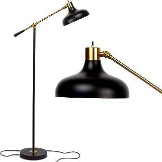 Brightech Wyatt - Industrial Floor Lamp for Living Rooms & Bedrooms - Rustic Farmhouse Reading Lamp - Standing, Adjustable Arm Indoor Pole Lamp for Crafts & Tasks