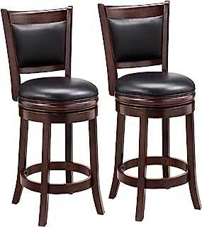 Ball & Cast Swivel Counter Height Barstool 24 Inch Seat Height Cappuccino Set of 2