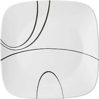 Corelle Square Simple Lines Dinner Plate Set, White,1107743
