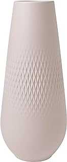 Villeroy & Boch - Manufacture Collier Sand, Tall Vase Carré, 26 cm, Premium Porcelain, Beige
