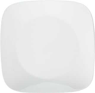 CORELLE 1114609 Square 10-1/4-Inch Dinner Plate, Pure White, Set of 6, Glass