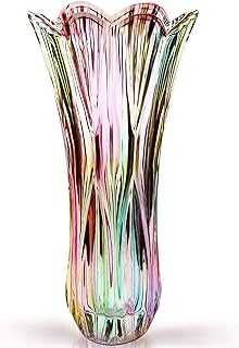 MagicproFlower Vase Large Size Phoenix Tail Shape Thickened Crystal Glass for Home Decor, Wedding or Gift