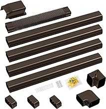 Mxclimate 4" 17Ft PVC Line Set Cover Kit for Mini Split and Central Air Conditioners,AC Heat Pump Systems,Decorative Tubing Pipe Covers,Brown