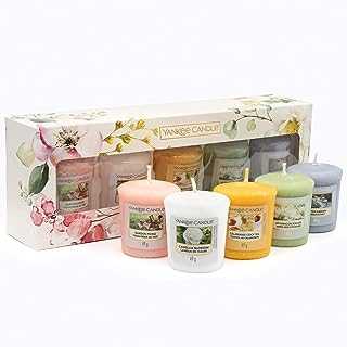 Yankee Candle Gift Set, 5 Votive Scented Candles, Garden Hideaway Collection