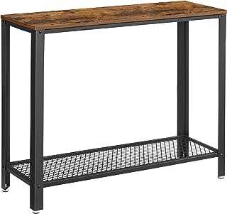 VASAGLE Console Table, Entryway Table, Stable Sofa Table, for Living Room, Bedroom, Easy Assembly, Rustic Brown and Black LNT80X