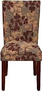HomePop Classic Dining Chair, Textile, Brown Sage Leaf, Single Pack