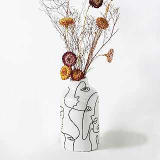 Kimdio Ceramic Vase for Home Decor, Abstract Irregular Design Flower Vase, Minimalist Decorative Vases for Pampas Grass
