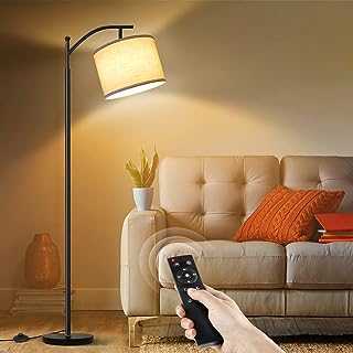 OUTON Dimmable Floor Lamp, 810 Lumen LED Bulb Included, 4 Color Temperatures Adjustable, Tall Lamps with Remote Control, 1 Hour Timer, Reading Standing Lamp for Living Room, Bedroom, Office, Black