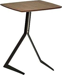 Amazon Brand - Rivet Industrial Tilted Wood & Metal End/Side Table, 44 x 44 x 59cm, MDF with Walnut Veneer/Black Metal