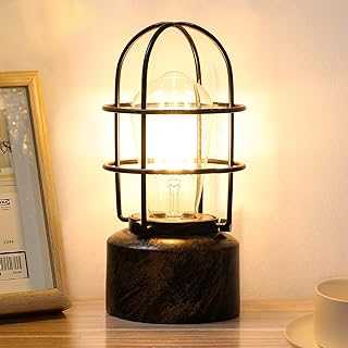 D. Haian Touch Table Lamp Bedside 3 Way Dimmable Vintage Wrought Iron Edison Desk Lamp Industrial Touch Light Bedside Steampunk Antique Nightstand Lamp for Living Room,LED Bulb Not Included