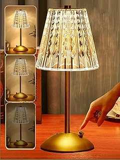 bestyks Crystal Table Lamp, Dimmable Bedside Lamp for Bedroom Lamp, 3 Colors Touch Lamps Bedside LampsCrystal Lamp, Rechargeable Touch Lamp, Bedside Lamp Nightstand Lamp for Bedroom Bar