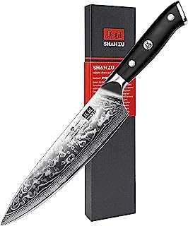 Chef Knife 8 Inch Japanese Steel Damascus Kitchen Knife, Professional Kitchen Knives Sharp High Carbon Super Steel 67 Layers Kitchen Utility Knife with G10 Handle
