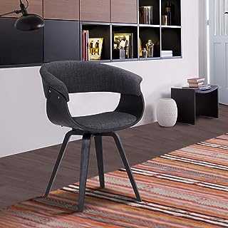 Armen Living Dining & Kitchen Chair Finish, Polyester, Charcoal/Black, 21.5D x 24.5W x 31H in
