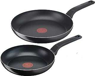 Tefal B55590 Easy Cook & Clean 2-Piece pan Set | consisting of pan 24/28 cm | Non-Stick Coating | Safe | Thermal Signal | Diffusion pan Bottom | Healthy Cooking | Black