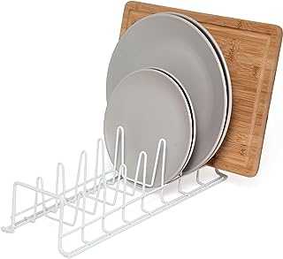 simplywire – Plate/Baking Tray/Pan Lid Rack – Kitchen Cupboard Storage Organiser - White Plastic Coated Steel
