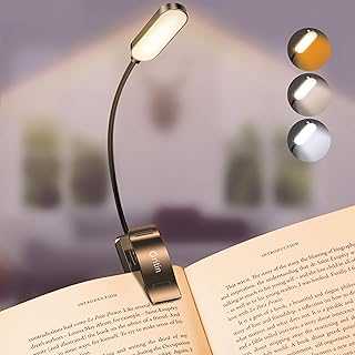 Gritin 16 LED Reading Light, Book Light 3 Eye-Protecting Modes Book Lamp (White/Amber/Mixed) - Stepless Dimming, Rechargeable, Long Battery Life, 4-Level Power Indicator, Flexible Clip on Book Light