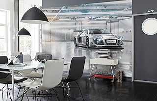 Komar 8-957 368 x 254 cm Audi R8 Le Mans Sports Car Wallpaper Mural - Grey (Pack of 8)