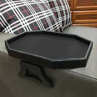 Forzaddik Side Tables Sofa Armrest Clip-On Table, Recliner Armchair Organizer Tray (Black), Food Grade Plastic Material