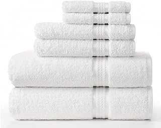 COTTON CRAFT Ultra Soft 6 Piece Towel Set - 2 Oversized Large Bath Towels,2 Hand Towels,2 Washcloths - Absorbent Quick Dry Everyday Luxury Hotel Bathroom Spa Gym Shower Pool Travel -100% Cotton- White