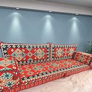 Spirit Home Interiors - Three seater oriental Arabic style majlis floor sofa Bohemian cushions