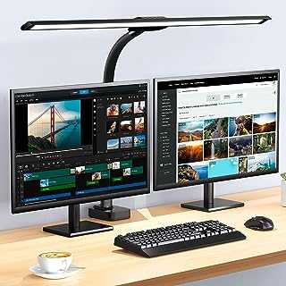 LED Desk Lamp, 24W Brightest Touchable Desk Lamps Office with Base, Adjustable Eye-Care 31.5" Wide Desk Light with 5 Color Modes, Auto Dimming, Timer, 1800LM Tall Desk Lamps for Study/Working/Reading