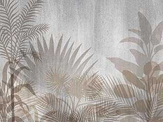 AG Design Tropical Plants on Grey Fleece Photo Wallpaper for Living Room Bedroom Dining Room Kitchen 360 x 270 cm FTN XXL 1242 Multi-Coloured